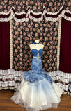 Ocean-dyed blue mermaid slim-fit lace wedding dress HZ1022