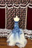 Ocean-dyed blue mermaid slim-fit lace wedding dress HZ1022