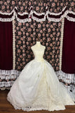 Gentle Princess Strapless Lace Flower Beaded Tulle Floor-Length Wedding Dress HZ1022