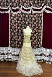 Special light yellow 3D flower high fishtail cake skirt wedding dress HZ1022