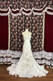 Elegant White Strapless Tassel Satin Ruffled Mermaid Wedding Dress HZ1022