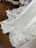 Elegant White Strapless Tassel Satin Ruffled Mermaid Wedding Dress HZ1022