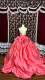 Gorgeous Eustoma Strapless Thick Satin Wedding Dress with Train HZ1022