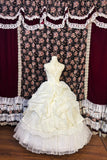 Retro fantasy shoulder strap beaded three-dimensional flower fluffy princess wedding dress HZ1022