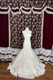 Retro Elegant Strapless White Heavy Beaded Lace Mermaid Wedding Dress HZ1022