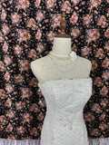 Retro Elegant Strapless White Heavy Beaded Lace Mermaid Wedding Dress HZ1022