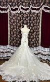 Retro Elegant Strapless White Heavy Beaded Lace Mermaid Wedding Dress HZ1022