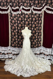 Elegant One Shoulder High Skirt Mermaid Lace Wedding Dress HZ1022