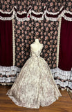 Chic Printed One Shoulder Full Body Flower Stem Floor Length Wedding Dress HZ1022