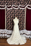 Elegant Sweetheart Neck Lace Embroidered Skirt Bias Cut Wedding Dress HZ1022