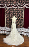 Elegant Sweetheart Neck Lace Embroidered Skirt Bias Cut Wedding Dress HZ1022