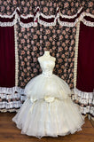 Princess Jellyfish Bud Oversized Rose Tulle Floor-Length Wedding Dress HZ1022