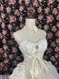 Cream Princess Strapless Waisted A-Line Wedding Dress HZ1022