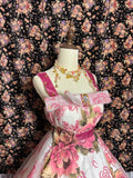 Rose Manor Pink Strap Embroidered Printed Floor-Length Wedding Dress HZ1022