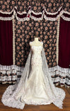 Fairy Heavy Industry 3D Flower Tulle Long Train Mermaid Wedding Dress HZ1022