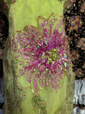 Forest Green Halter Neck Sequined Leaf Embroidery Large Skirt Mermaid Wedding Dress HZ1022