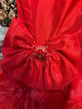 Beautiful red tube top beaded butterfly skirt mermaid wedding dress HZ1022