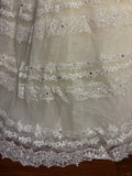 Princess Heavy V-neck Layered Lace Ivory White Back Tie Floor-length Wedding Dress HZ1022