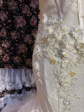 Elegant Sweetheart Neckline Herringbone Embroidery Floral Tulle Wedding Dress HZ1022