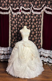 White heart-shaped collar bow beaded cake skirt wedding dress HZ1022
