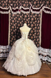 White heart-shaped collar bow beaded cake skirt wedding dress HZ1022