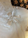 White heart-shaped collar bow beaded cake skirt wedding dress HZ1022