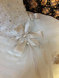 White heart-shaped collar bow beaded cake skirt wedding dress HZ1022