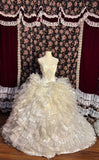 Princess Ballet Strap Flower Embroidery Oversized Cake Skirt Wedding Dress HZ1022