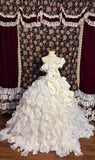 Elegant 3D Flower Off-shoulder Wavy Skirt Wedding Dress HZ1022