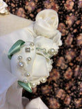 Elegant 3D Flower Off-shoulder Wavy Skirt Wedding Dress HZ1022
