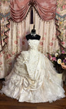 Princess Heavy White Tube Top Three-Dimensional Flower Irregular Skirt Wedding Dress HZ1022