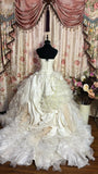 Princess Heavy White Tube Top Three-Dimensional Flower Irregular Skirt Wedding Dress HZ1022