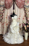 Gorgeous Strapless 3D Flower White Mermaid Floor-Length Wedding Dress HZ1022
