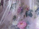 Dreamy Pink Heavy Tulle 3D Flower Lace Floor-Length Wedding Dress HZ1022
