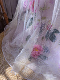 Dreamy Pink Heavy Tulle 3D Flower Lace Floor-Length Wedding Dress HZ1022
