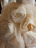Princess Fishbone Tube Top Heavy Bow Rose Floor-Length Wedding Dress HZ1022