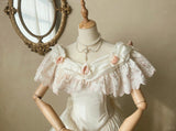 Vintage Elegant White Satin Pink Lace Princess Skirt Wedding Dress HZ1022
