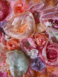 Pink Tulle Strapless Wedding Dress with Flowers and Flowers Fantasy Fluffy Princess Floor-length Wedding Dress HZ1022
