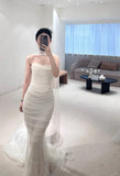 Elegant Layered Mesh Mermaid Train Wedding Dress HZ1022