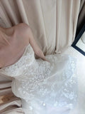 Gentle tube top lace pattern simple wedding dress HZ1022