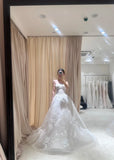 Gentle tube top lace pattern simple wedding dress HZ1022