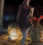Sexy Hottie Sequined Brown Tie Back Short Homecoming Dress HZ1022