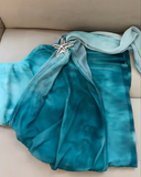 Gradient Blue Halter Neck Lace-Up Slim Starfish Homecoming Dress HZ1022