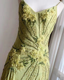 Stunning Green Strappy Embroidered Beaded Chiffon Homecoming Dress HZ1022