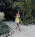 Sexy tube top knot design A-line homecoming dress HZ1022