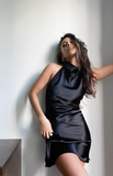Sexy satin sleeveless stylish hip-hugging mini homecoming dress HZ1022