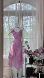 Enchanting Purple Chiffon Beaded Mermaid Prom Dress HZ1022