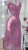 Enchanting Purple Chiffon Beaded Mermaid Prom Dress HZ1022