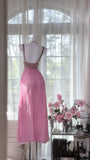 Vintage Beaded V-Neck Sequined Chiffon Backless Prom Dress HZ1022