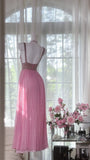 Vintage Beaded V-Neck Sequined Chiffon Backless Prom Dress HZ1022